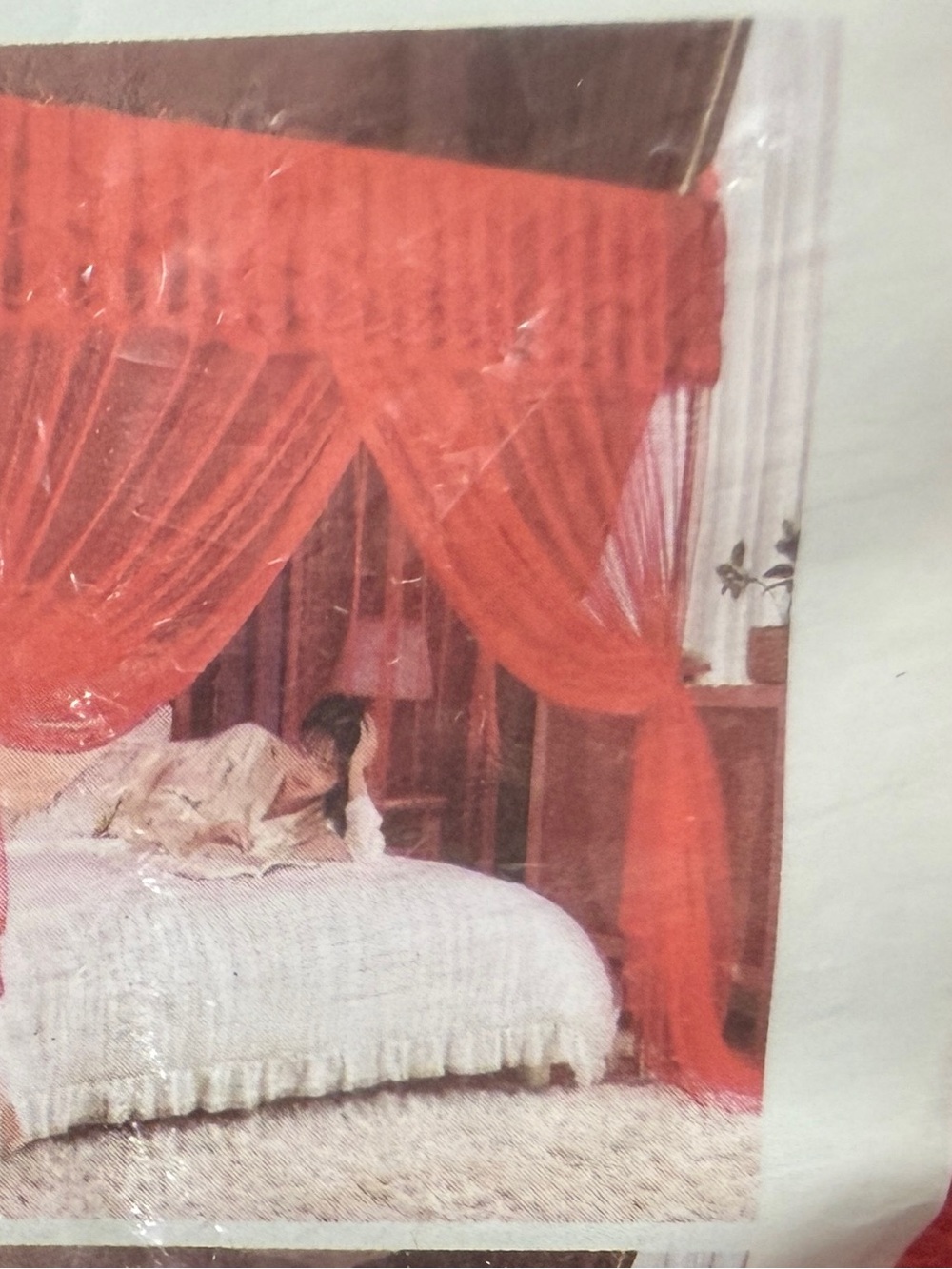 Red Canopy Bed Drape - Home Accents